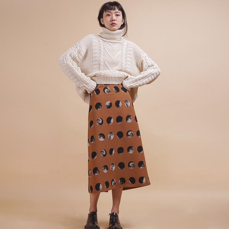 绿色SUPERSCAPE素泊高腰复古星球印...