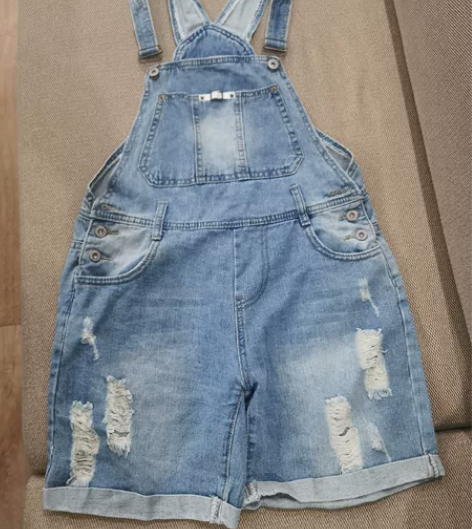 女式牛仔连体裤，浅色背带二手物品售出不退不...