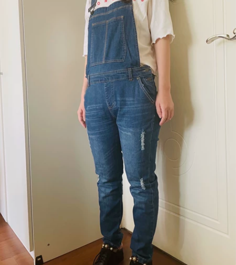 女士牛仔背带裤女裤裤子牛仔裤小脚裤背带牛仔...