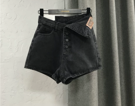 网红黑色牛仔短裤女2020夏装显瘦高腰个性...