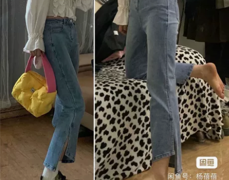 初秋洋气高腰弹力牛仔裤女200斤胖妹妹mm...