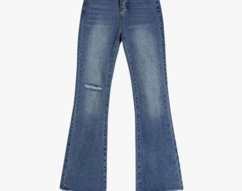 2022春夏新款复古网红风微喇叭显高中腰拖...