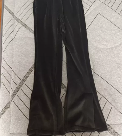 金丝绒高腰微辣开叉裤，s码，加绒加厚款，巨...