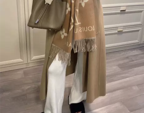 显瘦高腰羊毛针织长裤女秋冬大码加长拖地裤松...