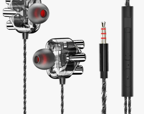 透明入耳式耳机 爆款私模 双动圈 双喇叭智...