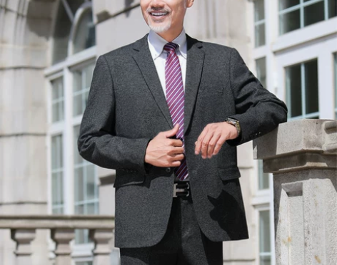 ?中老年西装男士喜爸中年人爸爸西服套装婚礼...