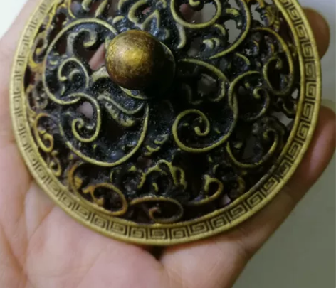 老铜炉盖 香炉盖 香薰炉盖 老铜件 镂空铜...