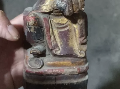 清代道门木雕法师，图七手抓的卦掉，图八手抓...