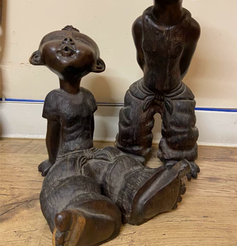 木雕摆件,立45公分,坐28公分,无修无补...