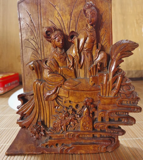 木雕 高约24.5cm 不懂什么木 工不错...