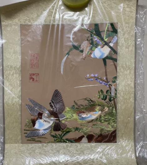 【画】处理全新苏绣画 没有裱框清仓丝线刺绣...