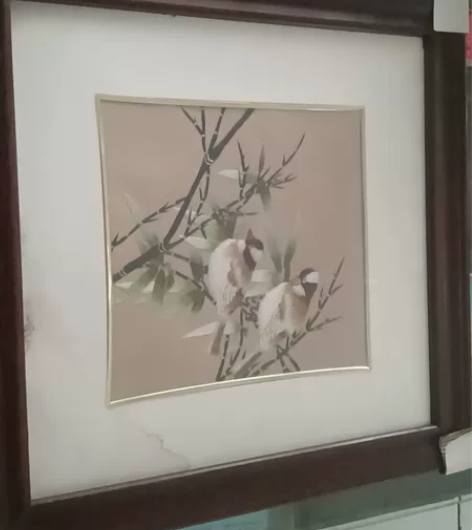 八十年代怀旧老苏绣画品如图早期装裱。 感兴...