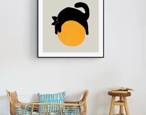 【真的很好看】北欧装饰画摆画玩球的小猫咪小...