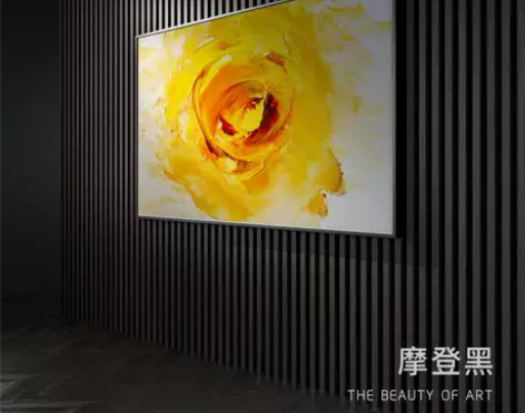 简约抽象油画手绘黄玫瑰装饰画客厅卧室沙发床...