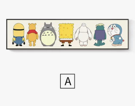 男孩儿童房装饰画女孩卧室床头挂画卡通动漫温...