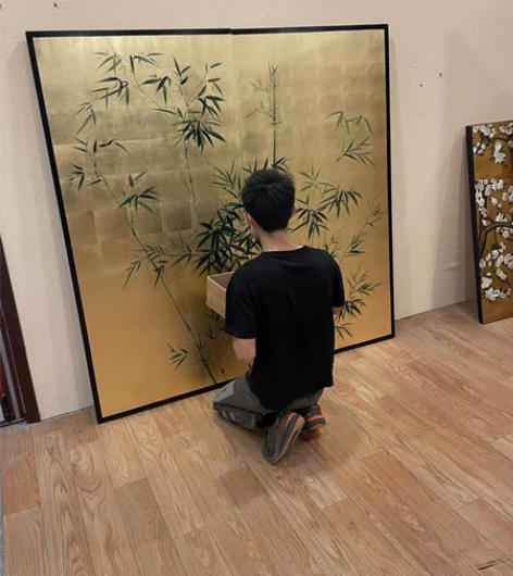 现货，包邮。金箔材质，纯手绘工艺品，背景墙...