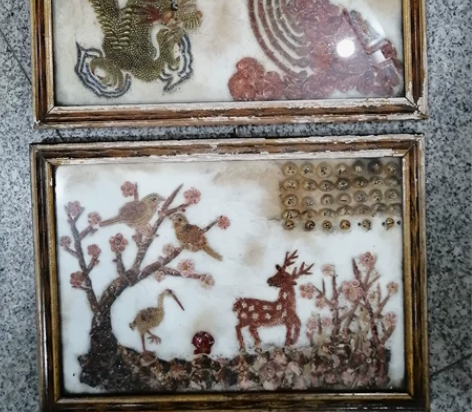 1958年手工做的工艺品画，非常少见，60...