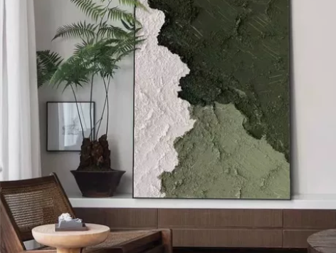 客厅卧室肌理装饰画ins风手绘 尺寸:40...