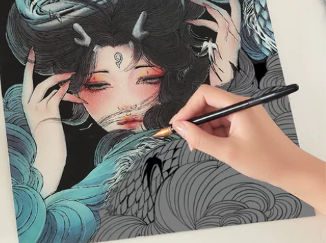 国潮刮刮画手刮画成人减压 锻炼专注力打发时...