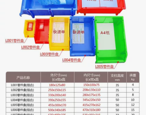零件盒组合式物料元件盒斜口塑胶箱螺丝盒塑料...