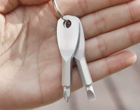 便携螺丝刀一字起子十字小螺丝刀钥匙扣圈户外...