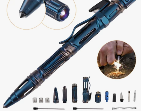 多功能瑞士工具随身暗器钛合金战术笔防身笔钨...