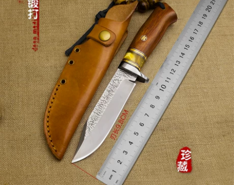 [转卖]纯手工锻打战术高硬度直刀登山刀野外...