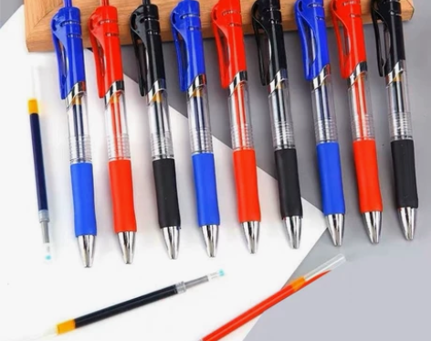 k-35按动中性笔0.5mm笔芯圆珠笔签字...