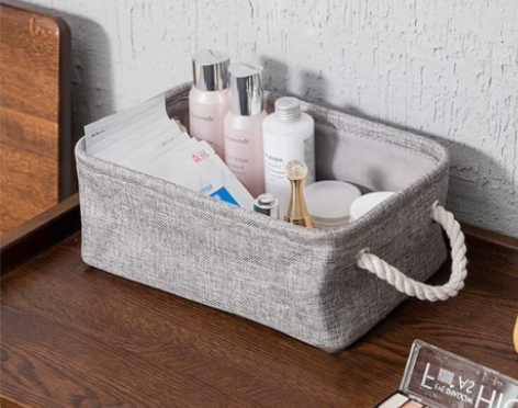 [红圆] 亚麻帆布收纳箱 简约时尚收纳筐 ...