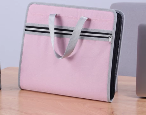 欧斯尼帆布A4文件夹多层学生用风琴包大容量...