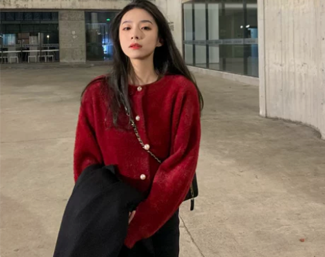 SIMONA21冬新款 红与黑 新年款丝绒...