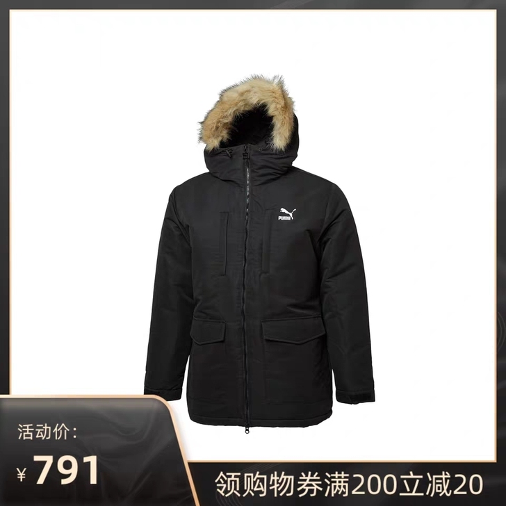 L码棉服#PUMA彪马官方正品官网 男子黑...