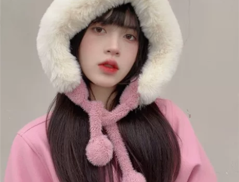 兔耳朵毛绒帽 全新未拆封 头围：54－60...