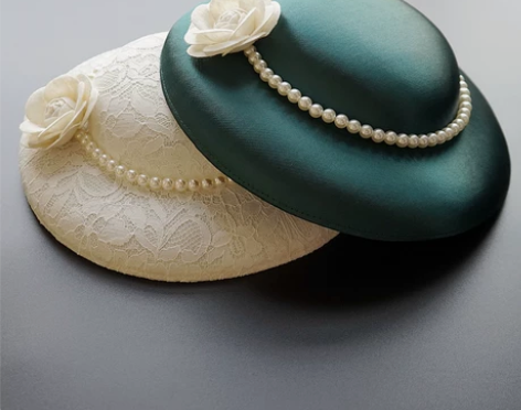 出口复古优雅帽子英伦名媛礼帽女头饰蕾丝花朵...