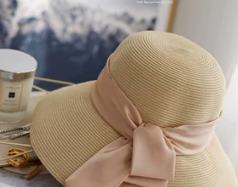 AI毒家 日本草大檐草帽 可折叠遮阳帽显脸...