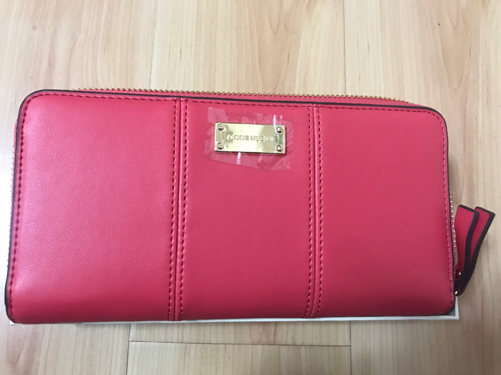 ANNE KLEIN 桃粉色长款女士钱包