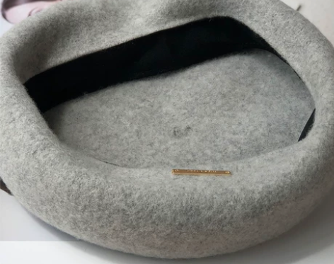 羊毛日本新款复古大直径贝雷帽女秋冬百搭呢帽...