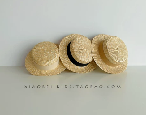 儿童草帽女童遮阳帽夏季薄款宝宝防晒帽平顶帽...
