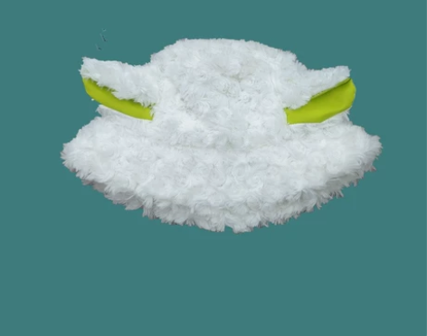 毛绒帽子女小羊耳朵渔夫帽秋冬日系甜美可爱适...