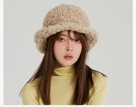 全新时候SHIHOU渔夫帽女秋冬季羊羔毛绒...