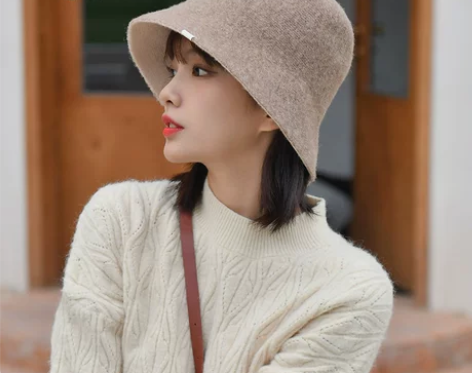 siggi 帽子女秋冬韩版羊毛渔夫帽潮百搭...