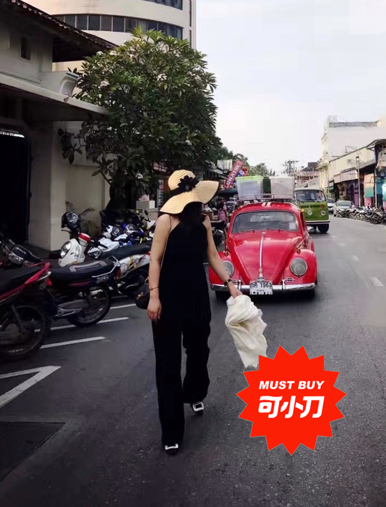 连体裤拖地裤~露背超级显瘦~海滩度假都可~...
