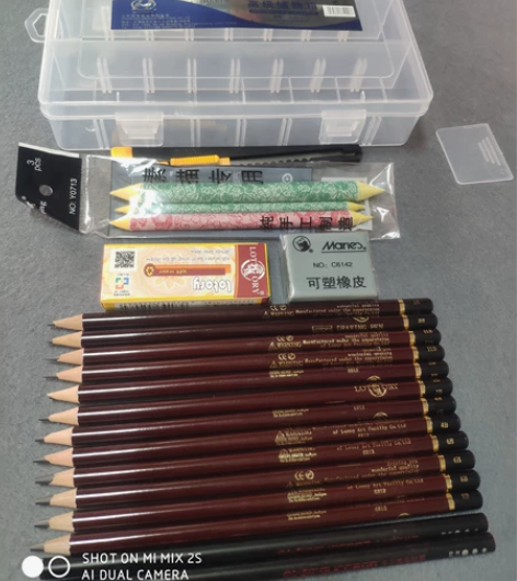 老人头素描铅笔套装初学者2b铅笔美术画画笔...