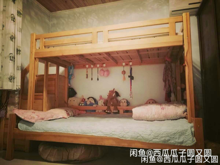 上下铺实木床 公主云梯。 纯柏木床贱卖