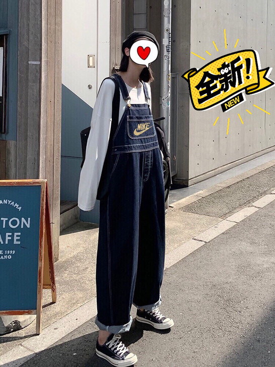 Nike 耐克早春减龄宽松阔背带裤