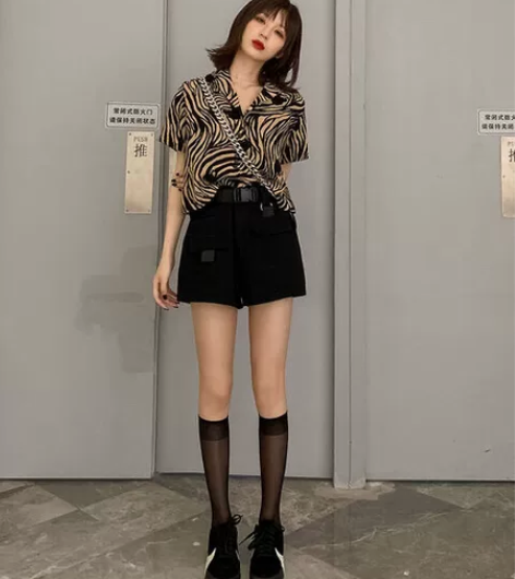 EZ14 bf帅气工装短裤女夏季新款ins...