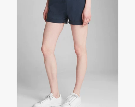 Gap女装多色中腰宽松男友风卷边女士短裤2...