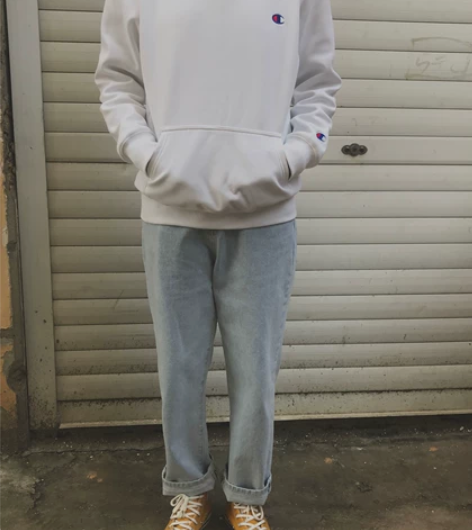 中性小个子日系复古坠感阔腿牛仔裤男直筒… ...