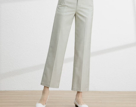 ?2020夏季新款九分阔腿裤女高腰直筒西装...