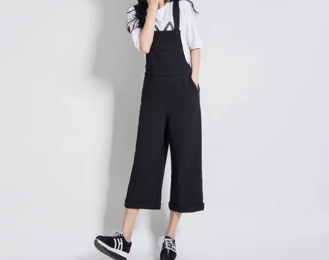 背带阔腿裤女秋装 学院韩国休闲显瘦连体裤 ...